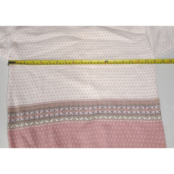 Vintage Frankenmuth Woolen Mill Sweater Small Pink Heart Fair Isle Cottagecore - Picture 9 of 12
